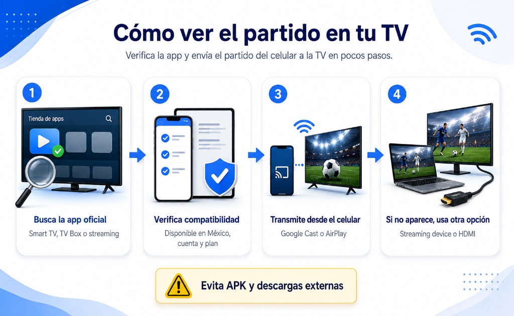 Verifica que la aplicaci&oacute;n funcione en tu dispositivo y transmite desde el celular