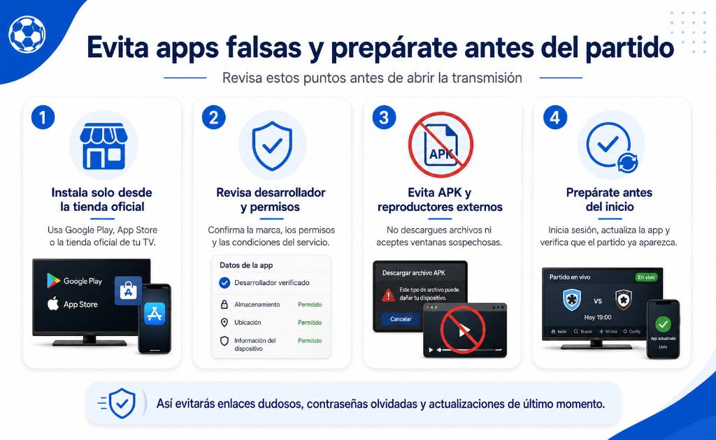 Cuidado con las aplicaciones falsas y los reproductores desconocidos