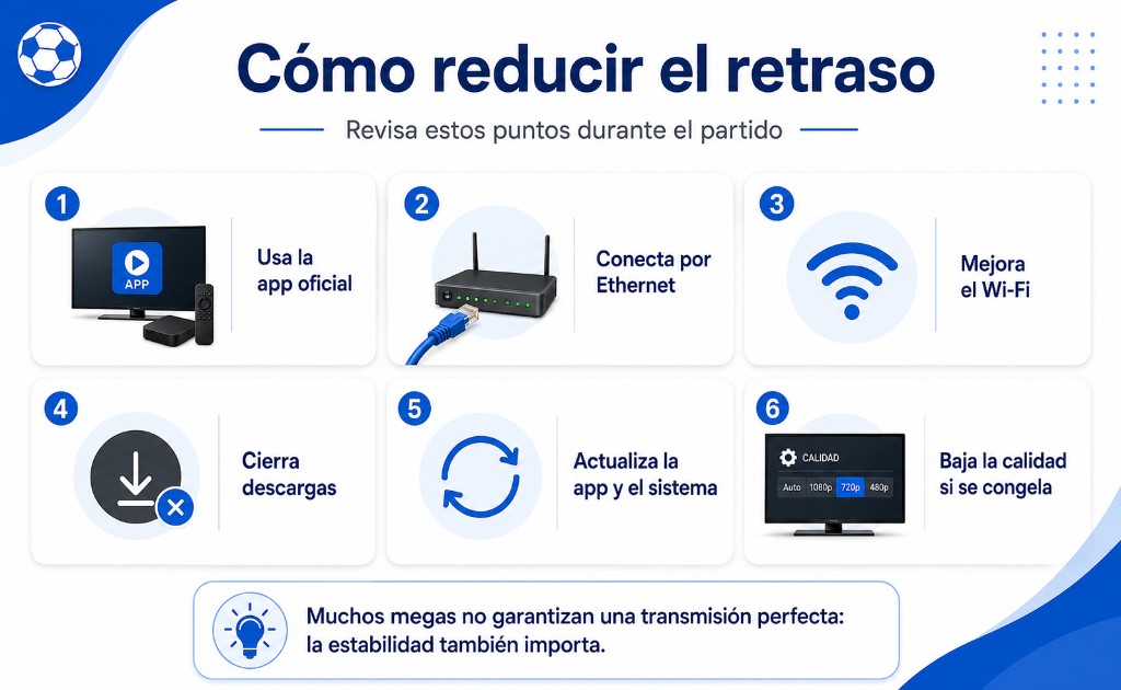 Retraso en streaming de futbol