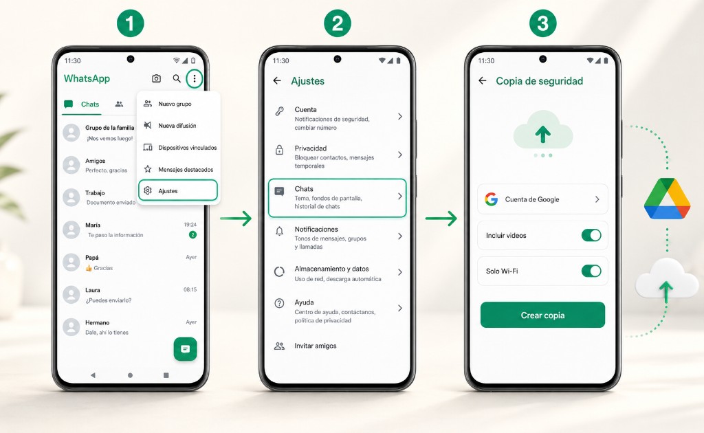 Cómo hacer una copia de seguridad de WhatsApp en Android