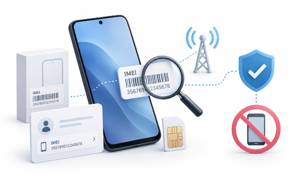 Celular con IMEI, tarjeta SIM y bloqueo del equipo mediante la red móvil.