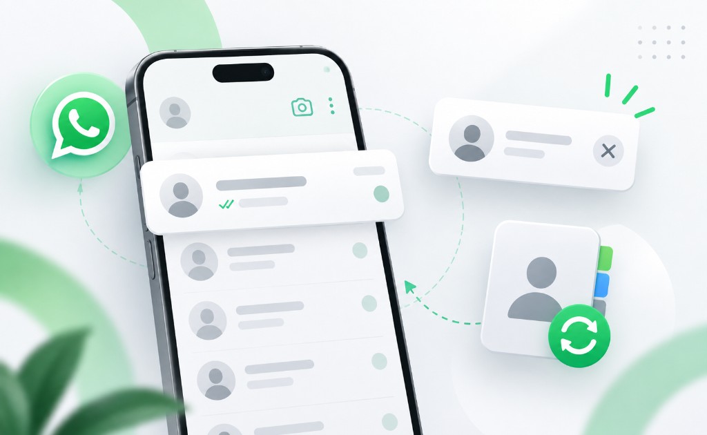 Contacto de WhatsApp que sigue apareciendo por chat guardado o sincronización de contactos.