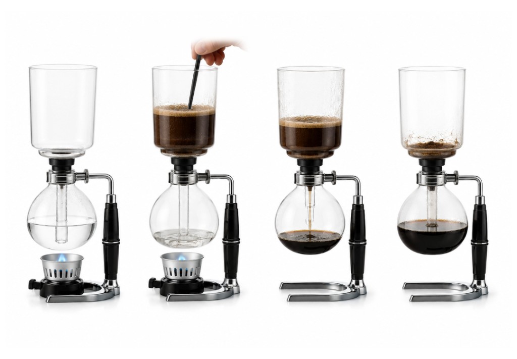 Paso a paso para preparar café filtrado en un Sifón Japonés