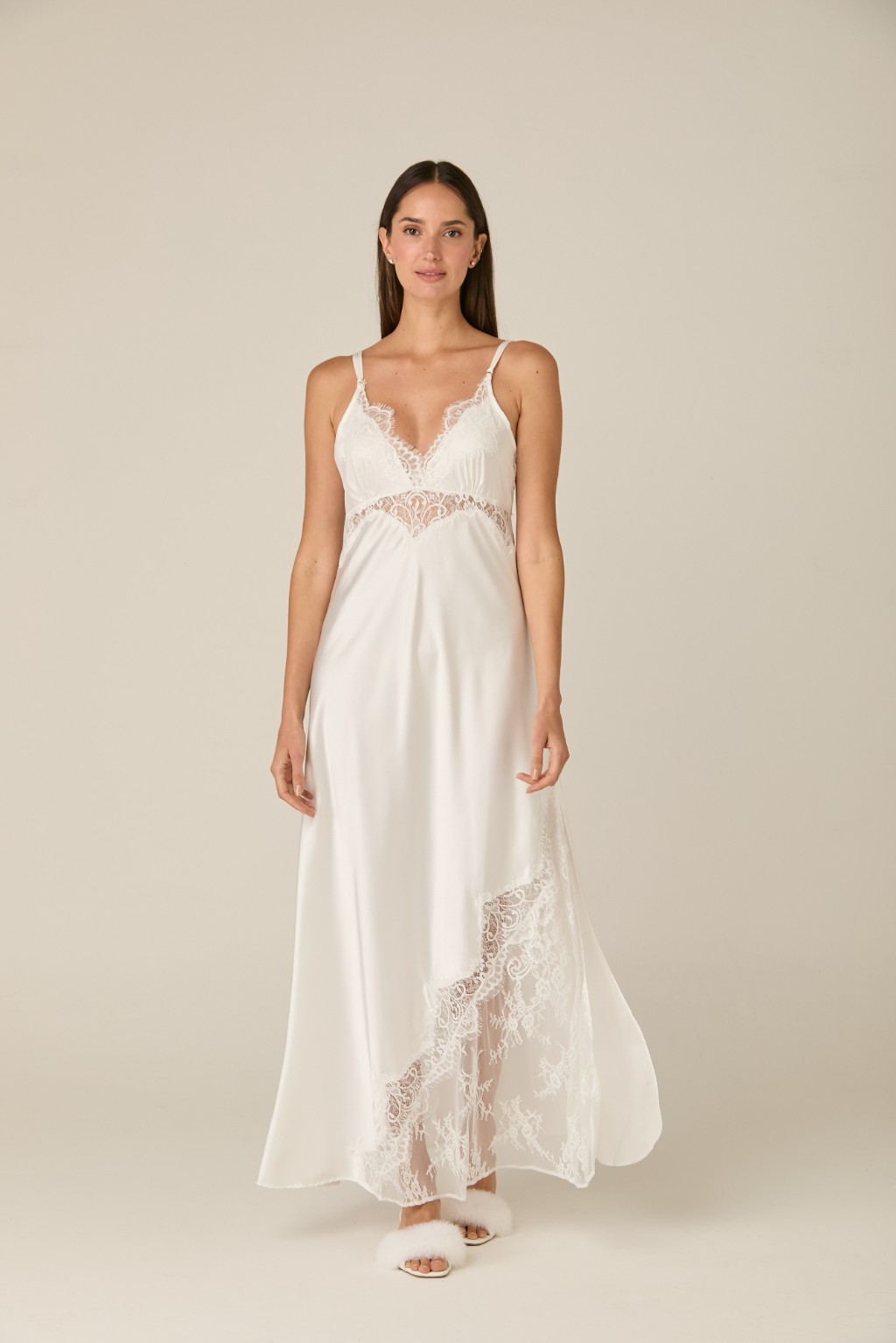 camisola longa alça cetim Mariée Mist
