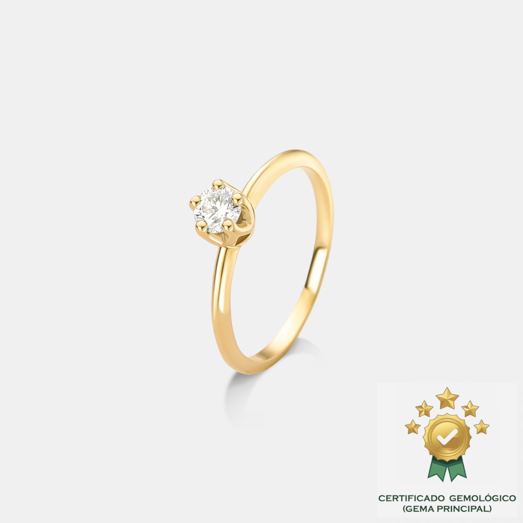 Modelo de anel de noivado diamante 18 pontos Floren&ccedil;a 
