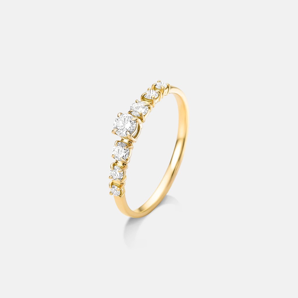 Modelo de anel de noivado elizabeth 6 diamantes laterais