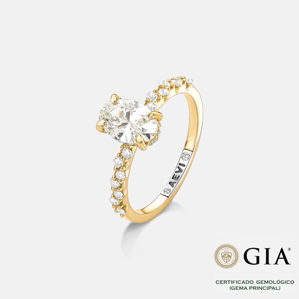 Modelo de anel de noivado de luxo com diamante de 1 quilate 1ct