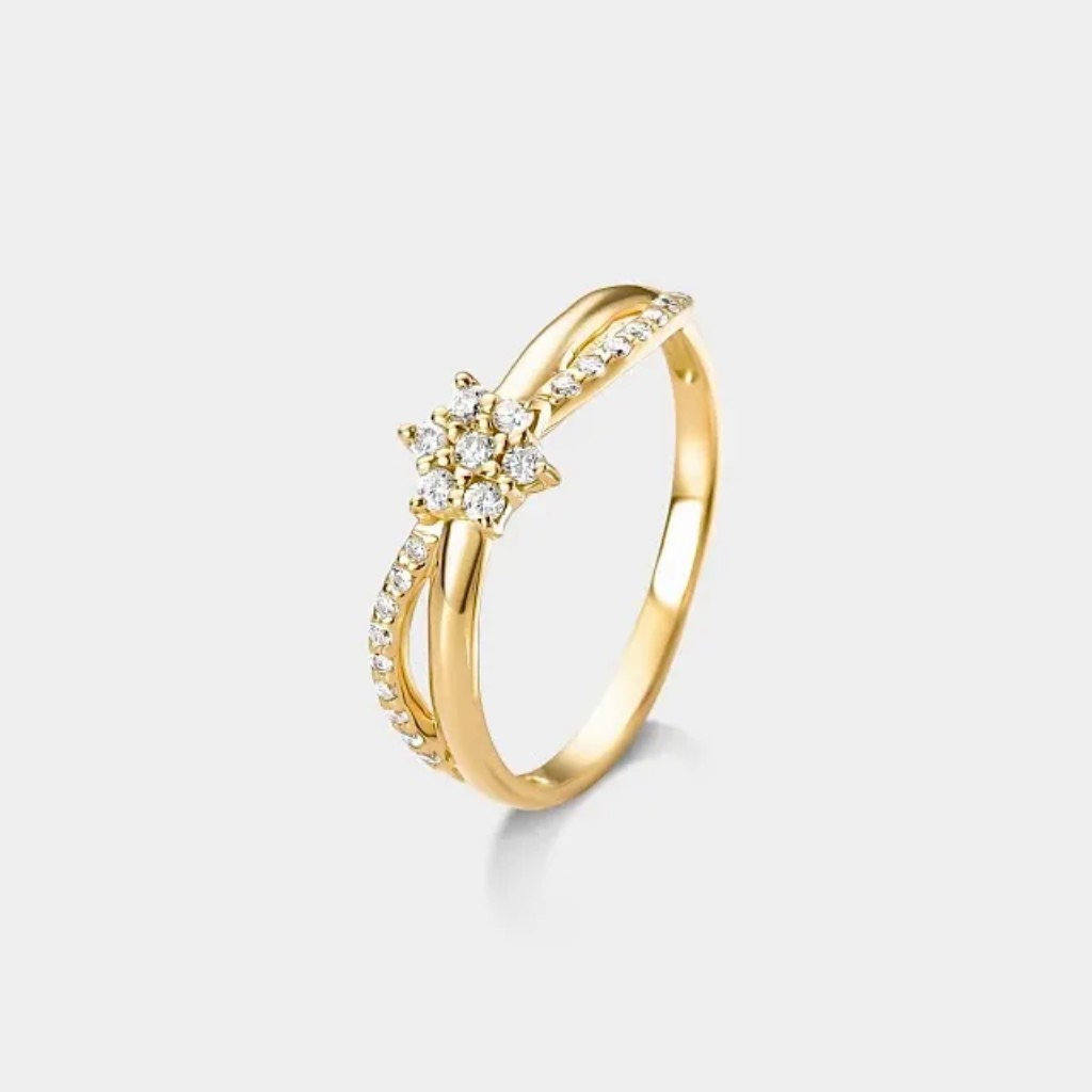 Modelo de anel de noivado infinito em ouro 18k giovanna