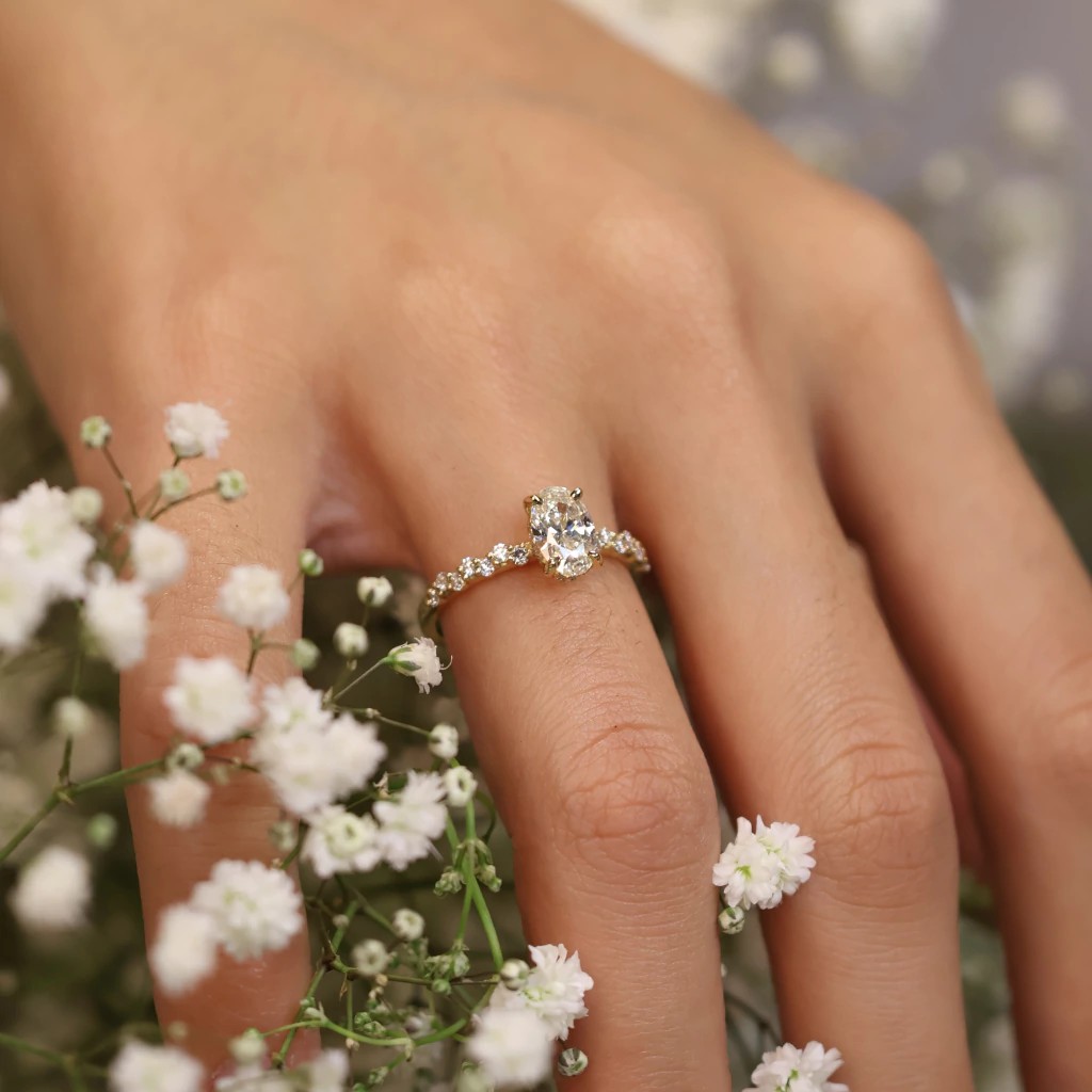 Diamante de 1 quilate anel l&uacute;mina