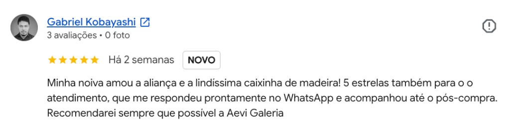 Depoimento joalheria online confi&aacute;vel aevi galeria