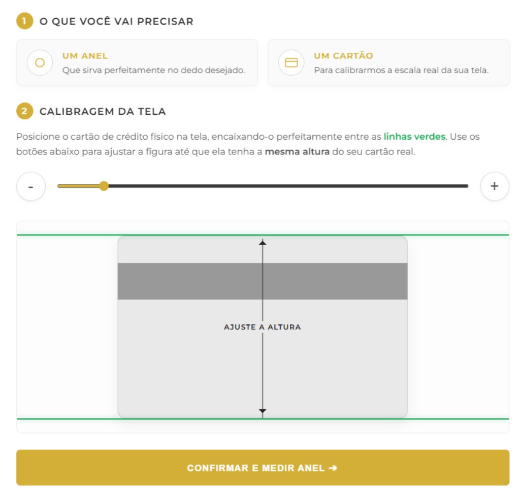 Como medir tamanho do anel com ferramenta online