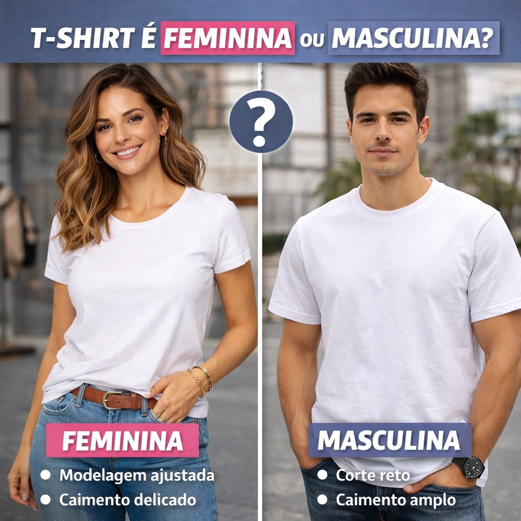 T-shirt é feminina ou masculina? Entenda as diferenças e como escolher