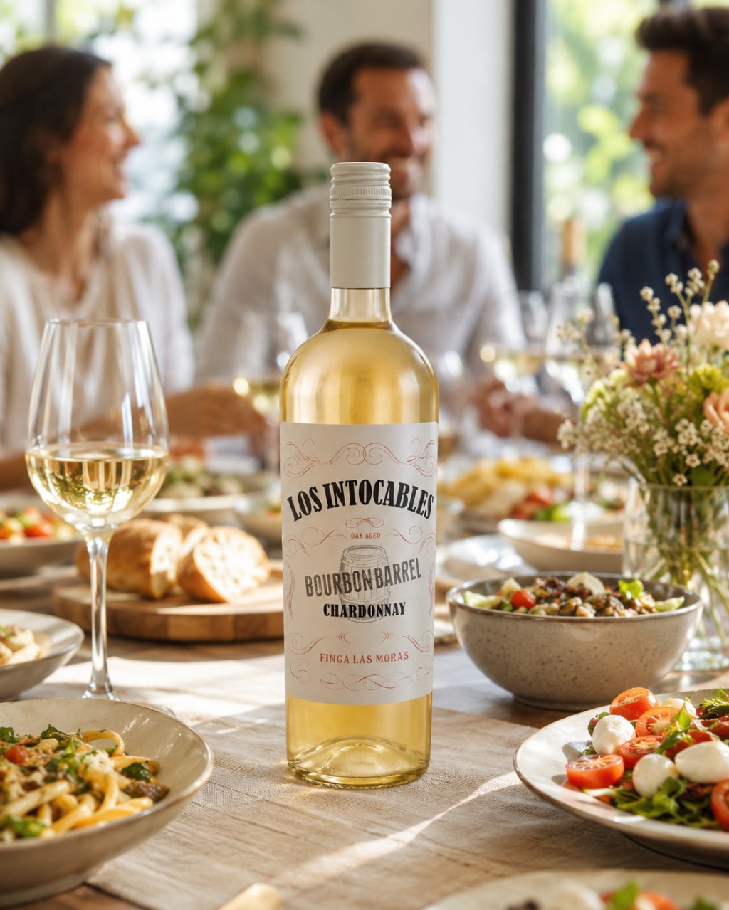 Los Intocables Bourbon Barrel Chardonnay em cena elegante para review do vinho branco argentino
