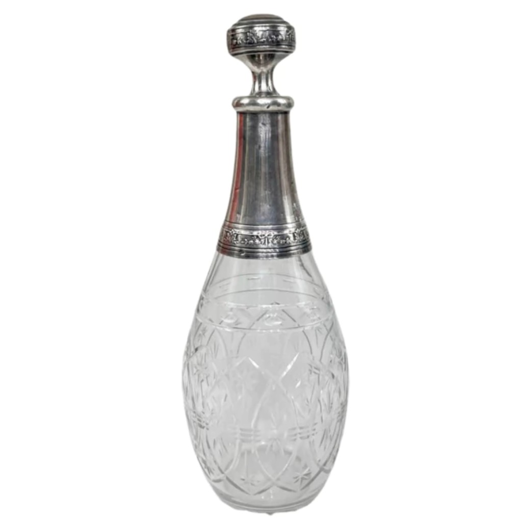  Europa s&eacute;c XIX | Licoreira | Cristal e prata | 29 X 10 X 7 cm