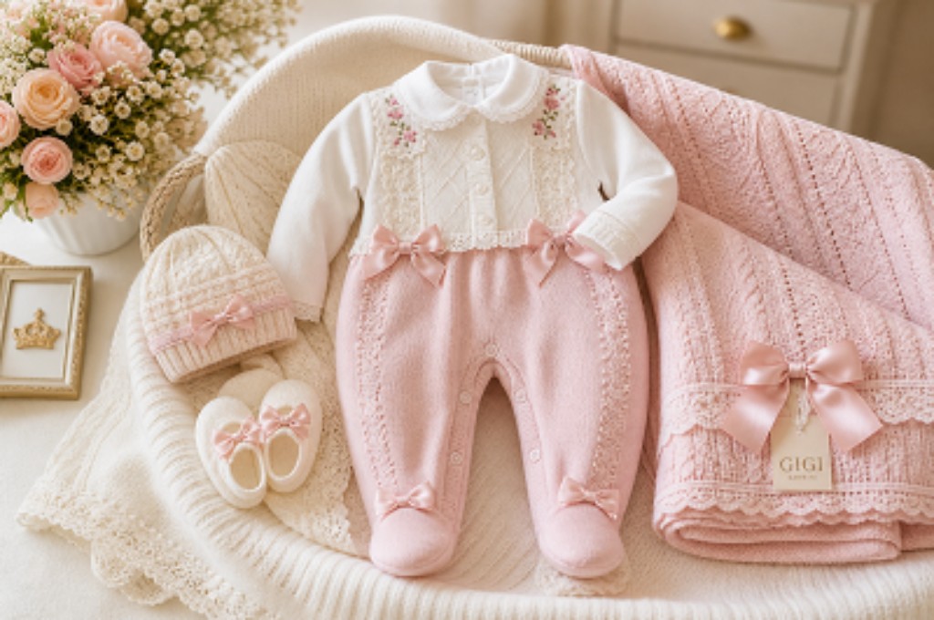 saida de maternidade luxo delicada para bebe rec&eacute;m nascido