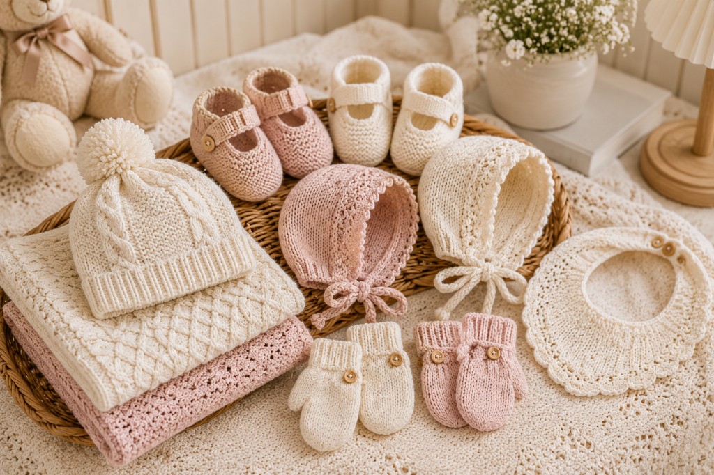 Acess&oacute;rios de tric&ocirc; para beb&ecirc;