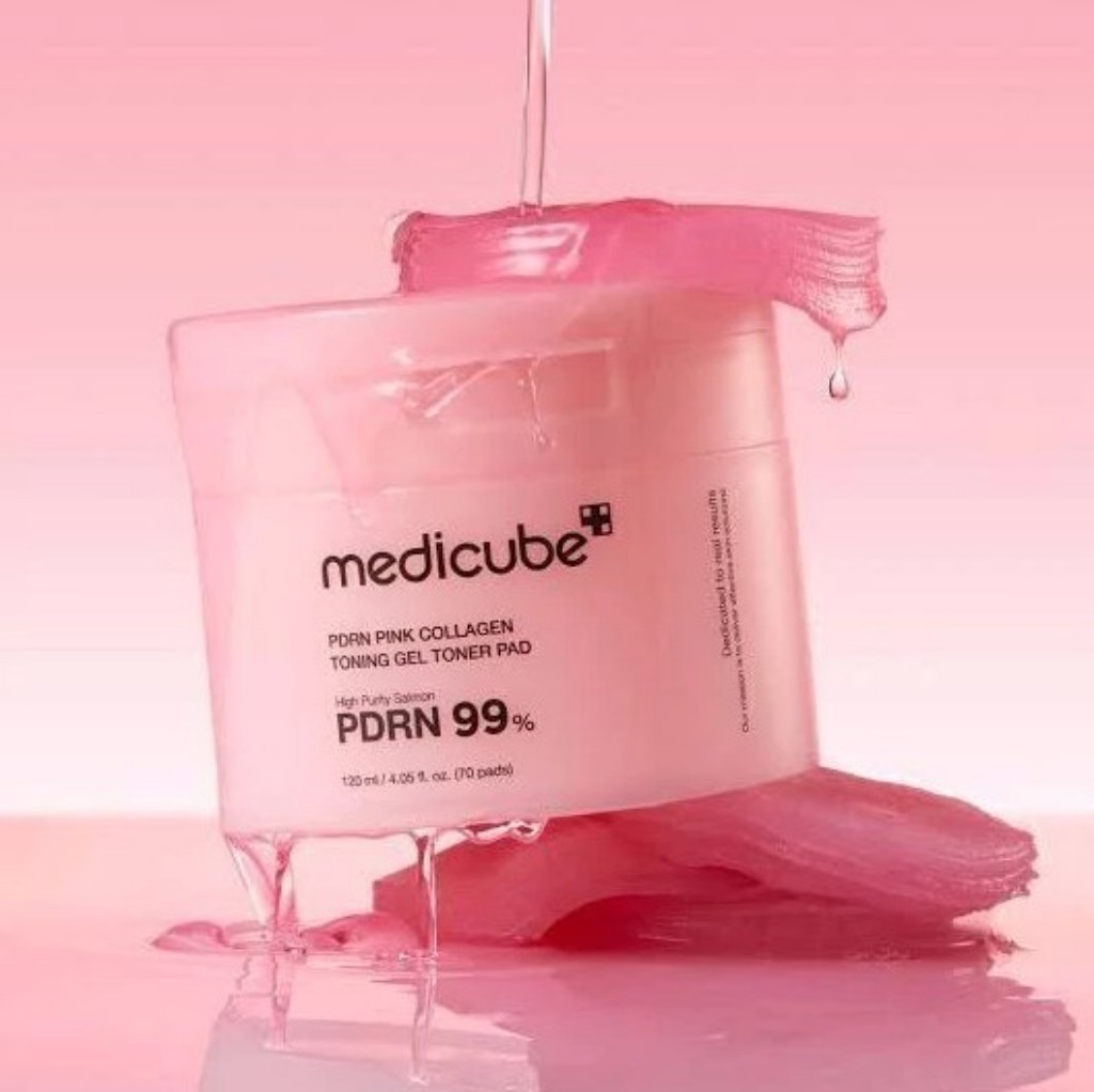 MEDICUBE- Toner Pad em Hidrogel Pink com PDRN e Colageno 120ml70Pads
