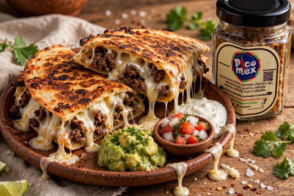 Quesadilla de Carne molida con PicoMex