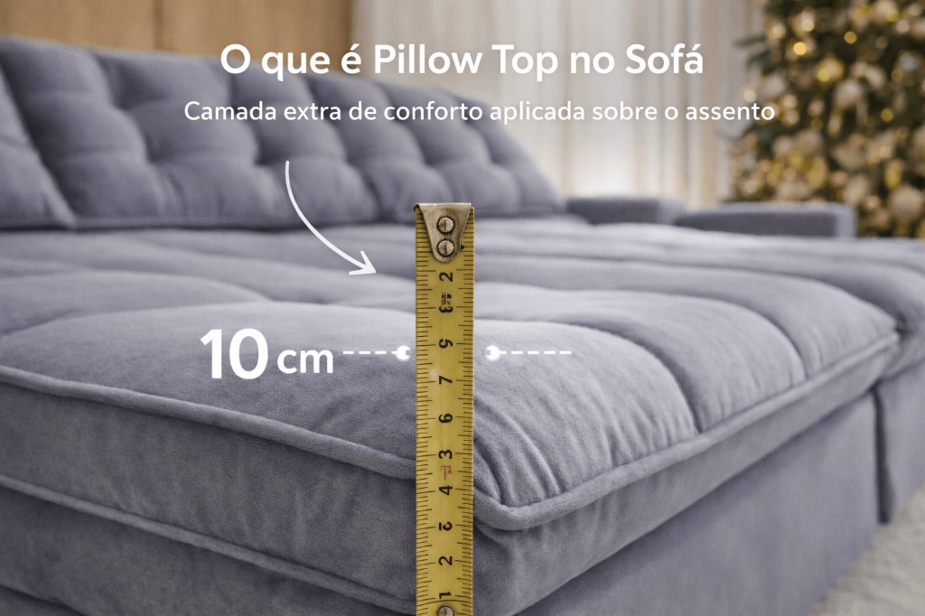 Sof&aacute; com Pillow Top da Jaragu&aacute; Estofados