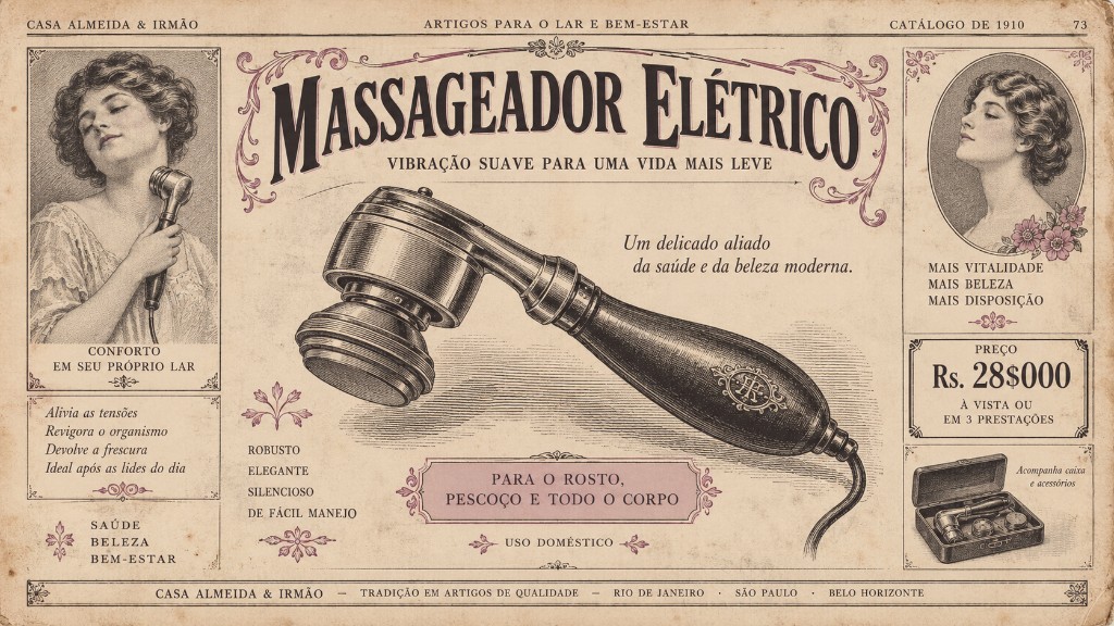 Propaganda antiga de vibrador vendido como massageador