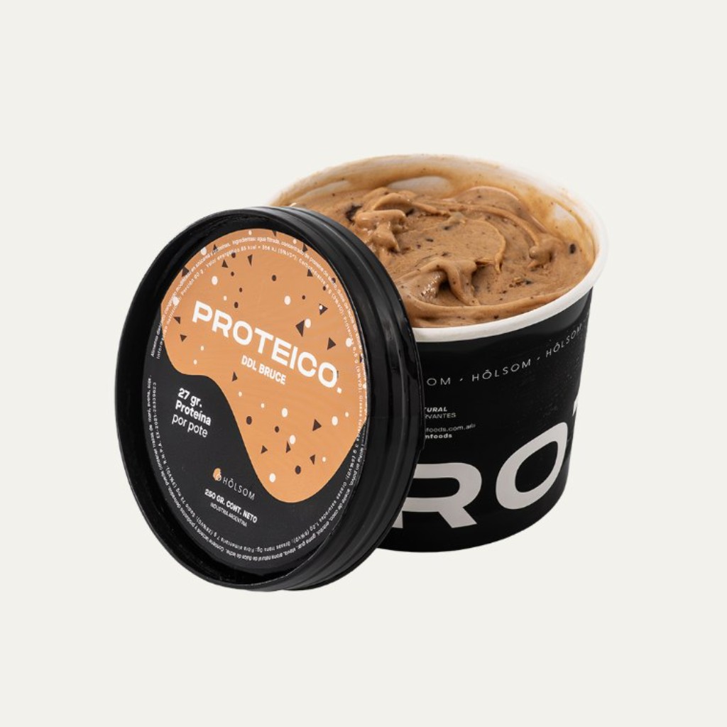 Pote de Helado Proteico HOLSOM dulce de leche con 29g de prote&iacute;na