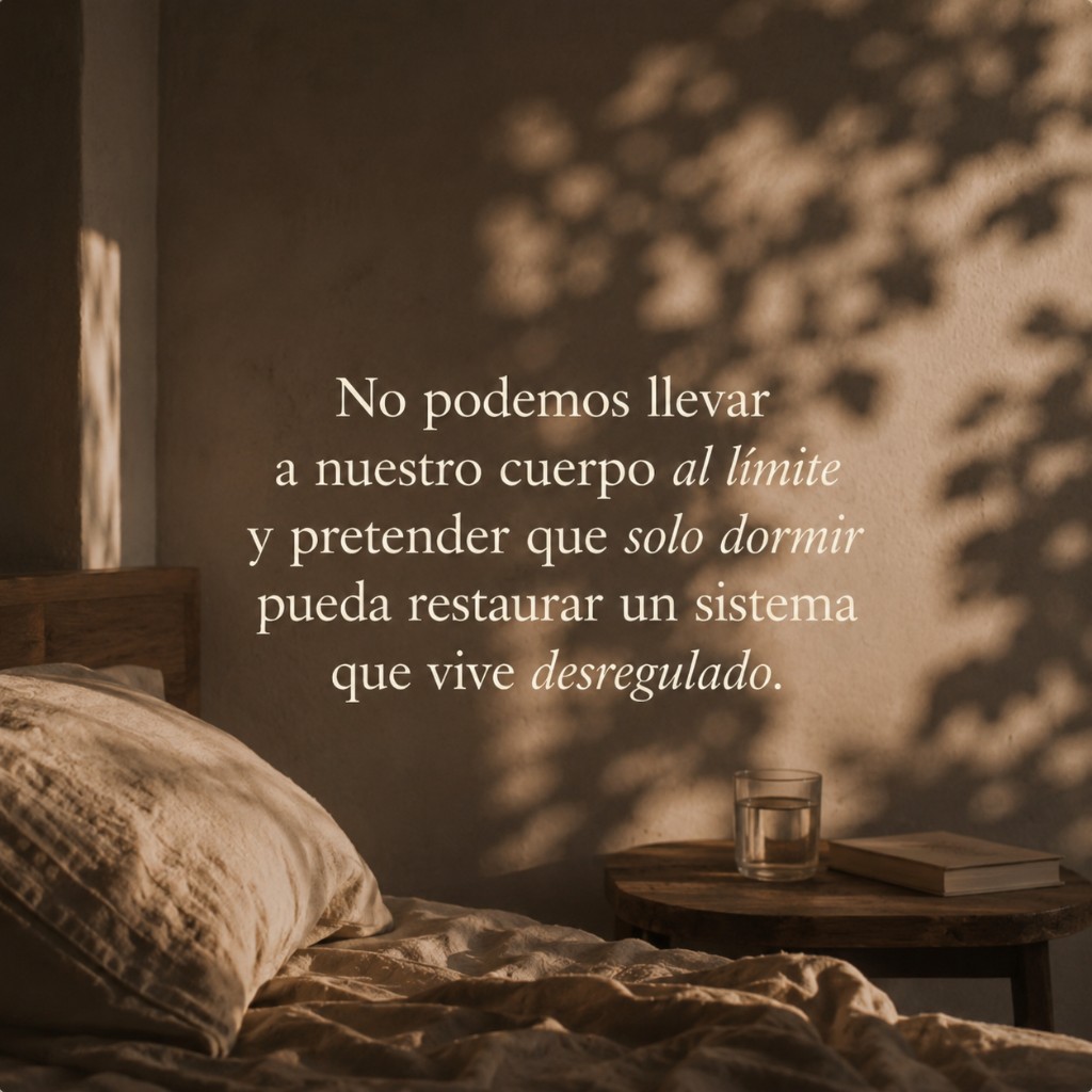 No podemos llevar a nuestro cuerpo al l&iacute;mite y pretender que solo dormir pueda restaurar un sistema que vive desregulado