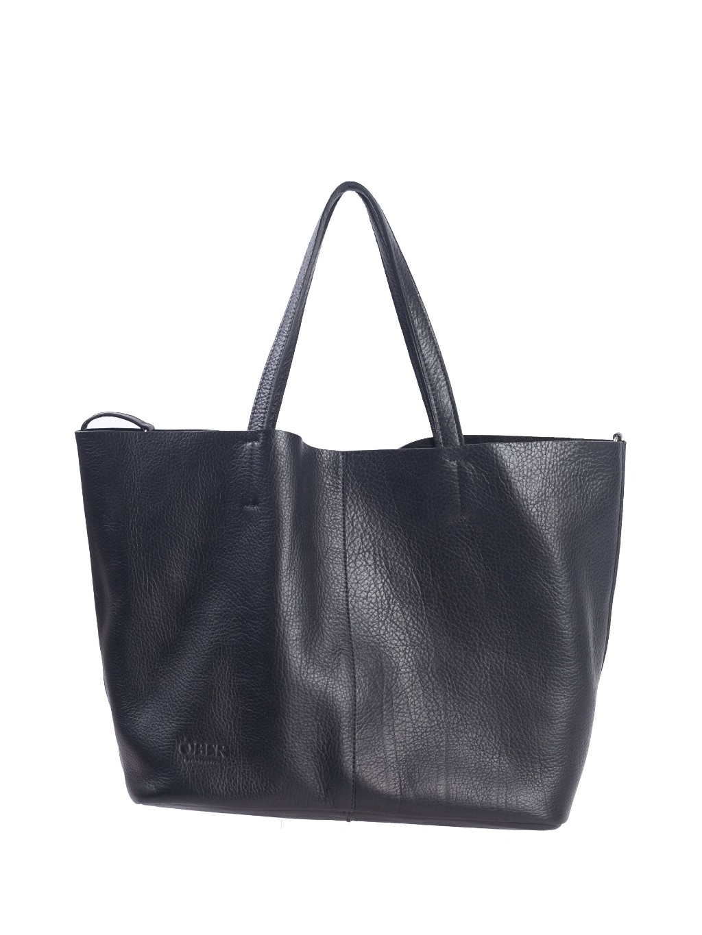 Cartera de cuero de curtido vegetal color negro estilo 1