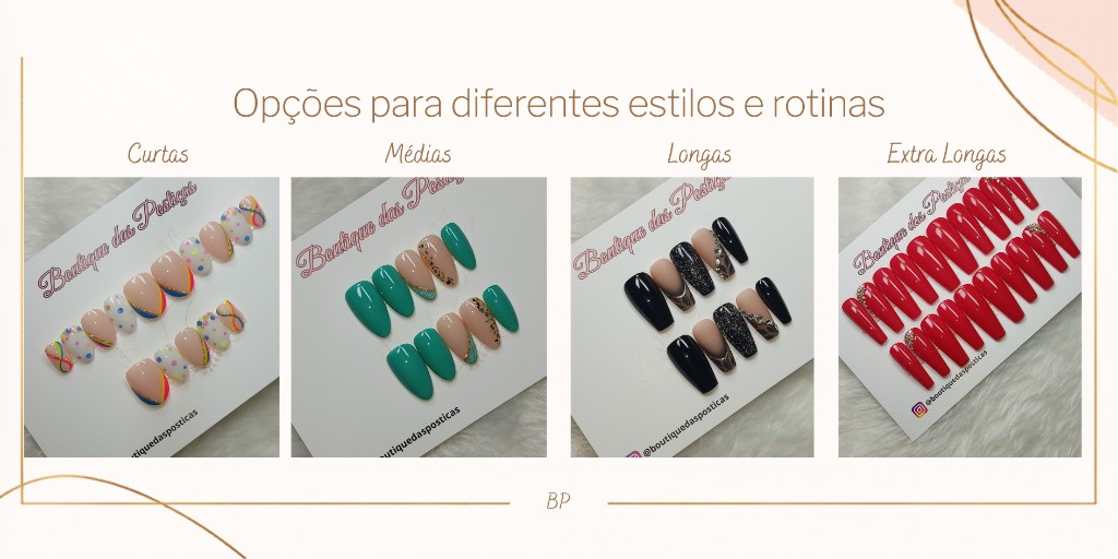 unhas postiças decoradas curtas