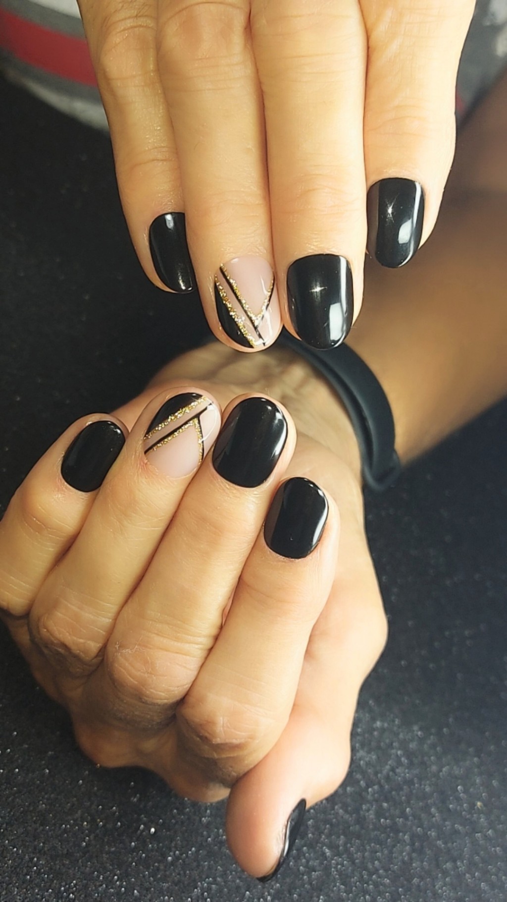 unhas posticas decoradas pretas curtas