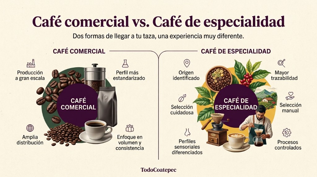 Diferencia entre el caf&eacute; comercial y el caf&eacute; de especialidad