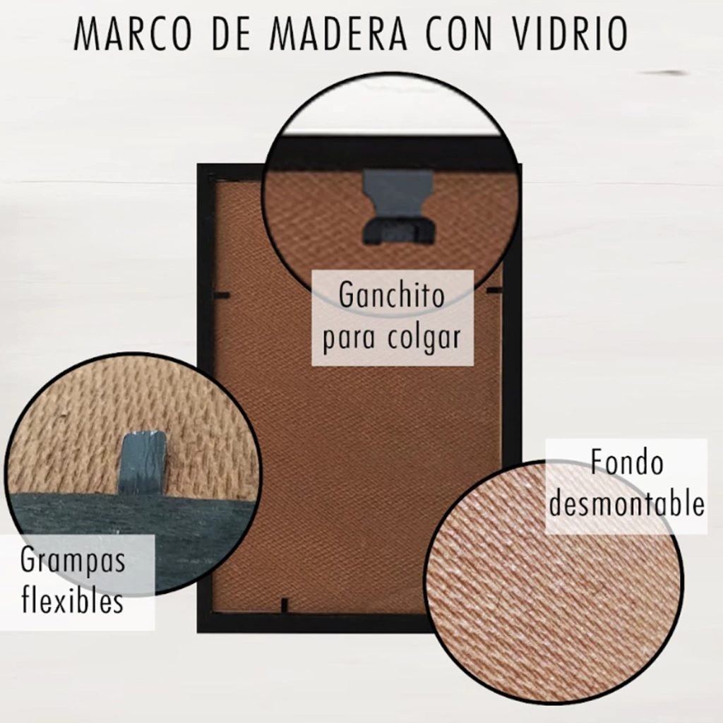Dorso de un cuadro EMOTY de hasta 30x40 cm con ganchito para colgar