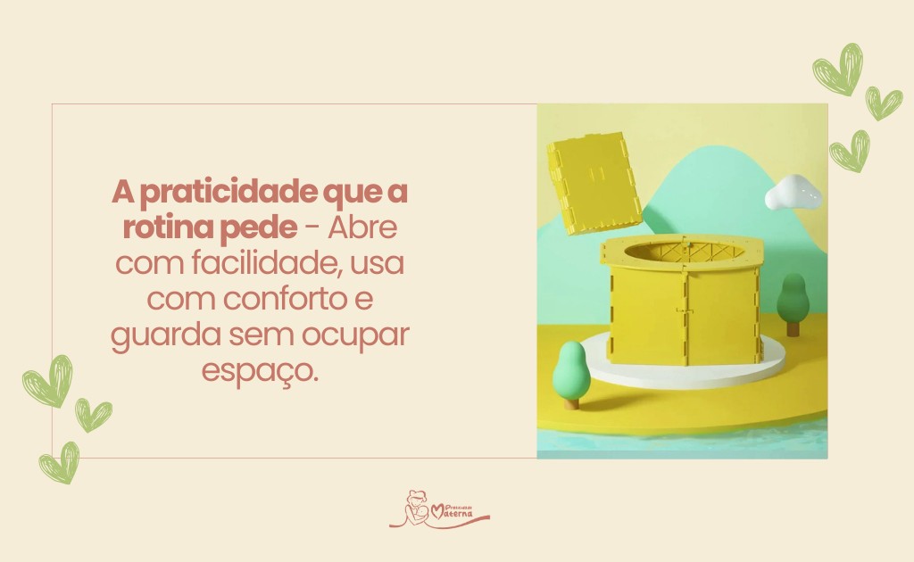 Troninho infantil dobr&aacute;vel para facilitar a rotina do desfralde.