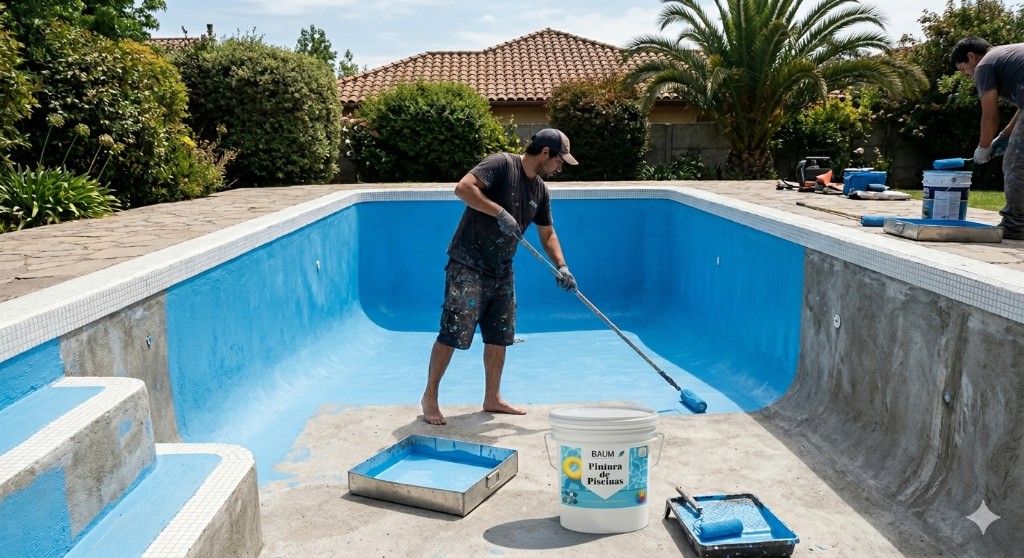 aprende a pintar una piscina
