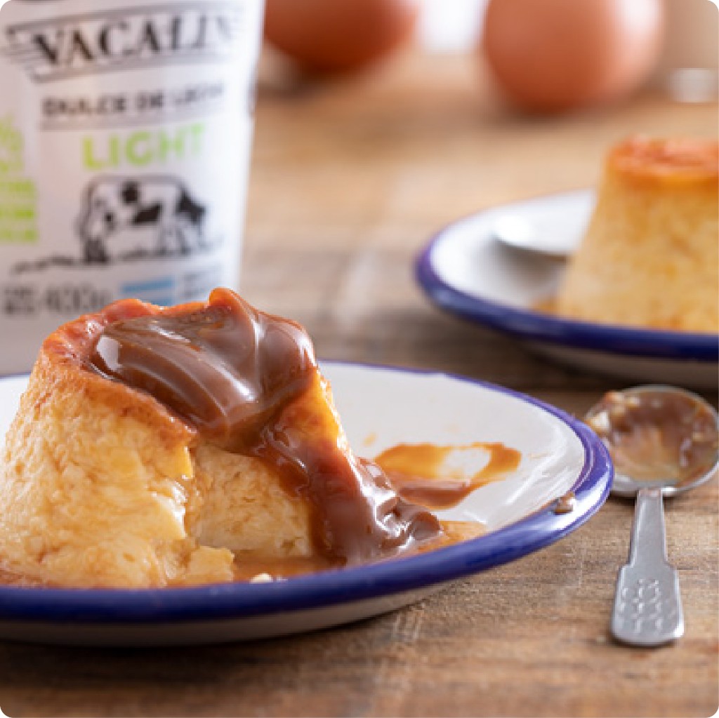 Flan ligero con dulce de leche fit Vacalin