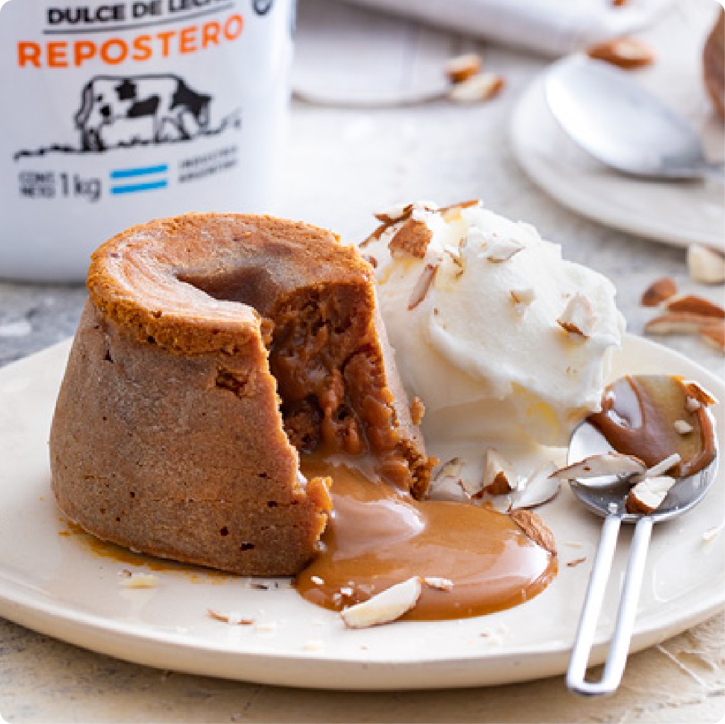 Volcán de dulce de leche Vacalin