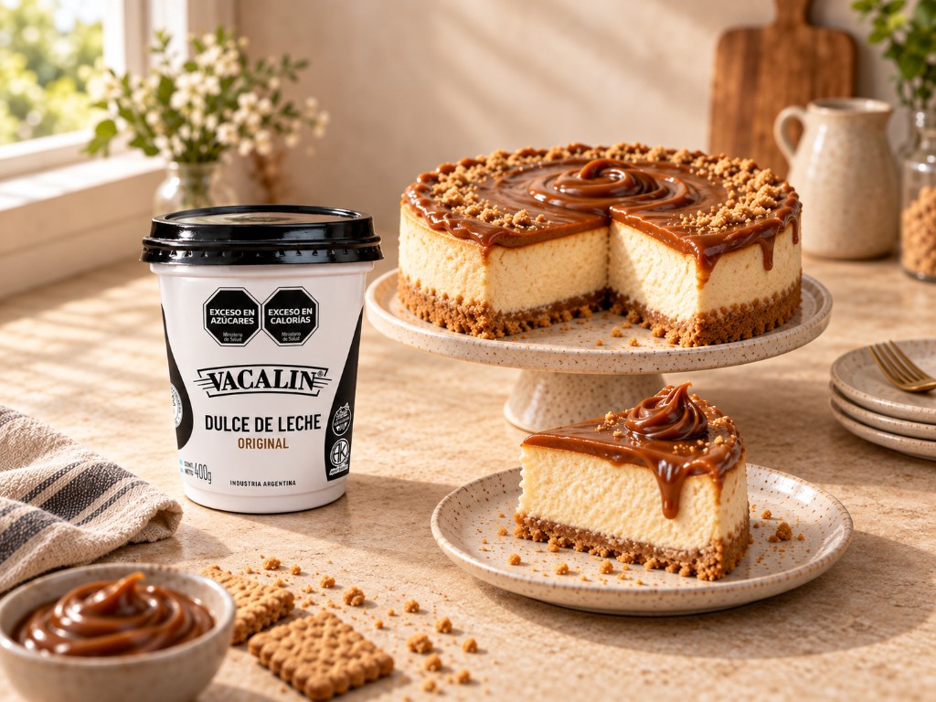 Cheesecake clásico con Dulce de Leche