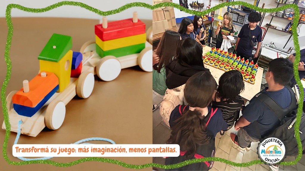 Así fabricamos juguetes de madera: visita del IPEM 208 a Maderitas