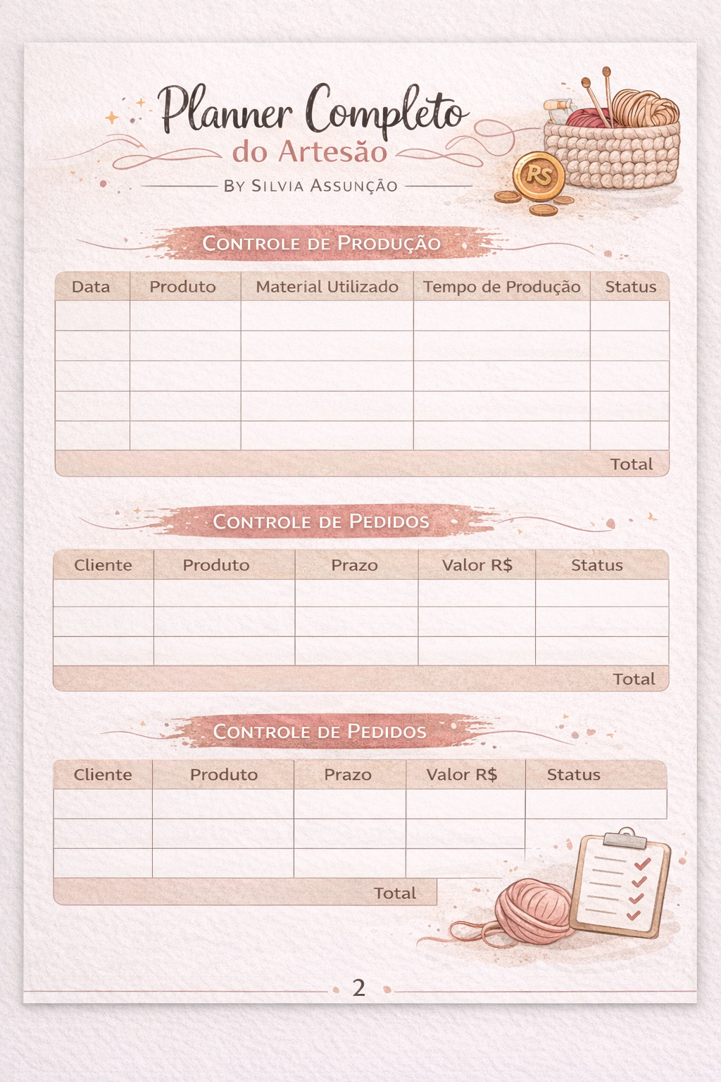 planner financeiro artes&atilde;o