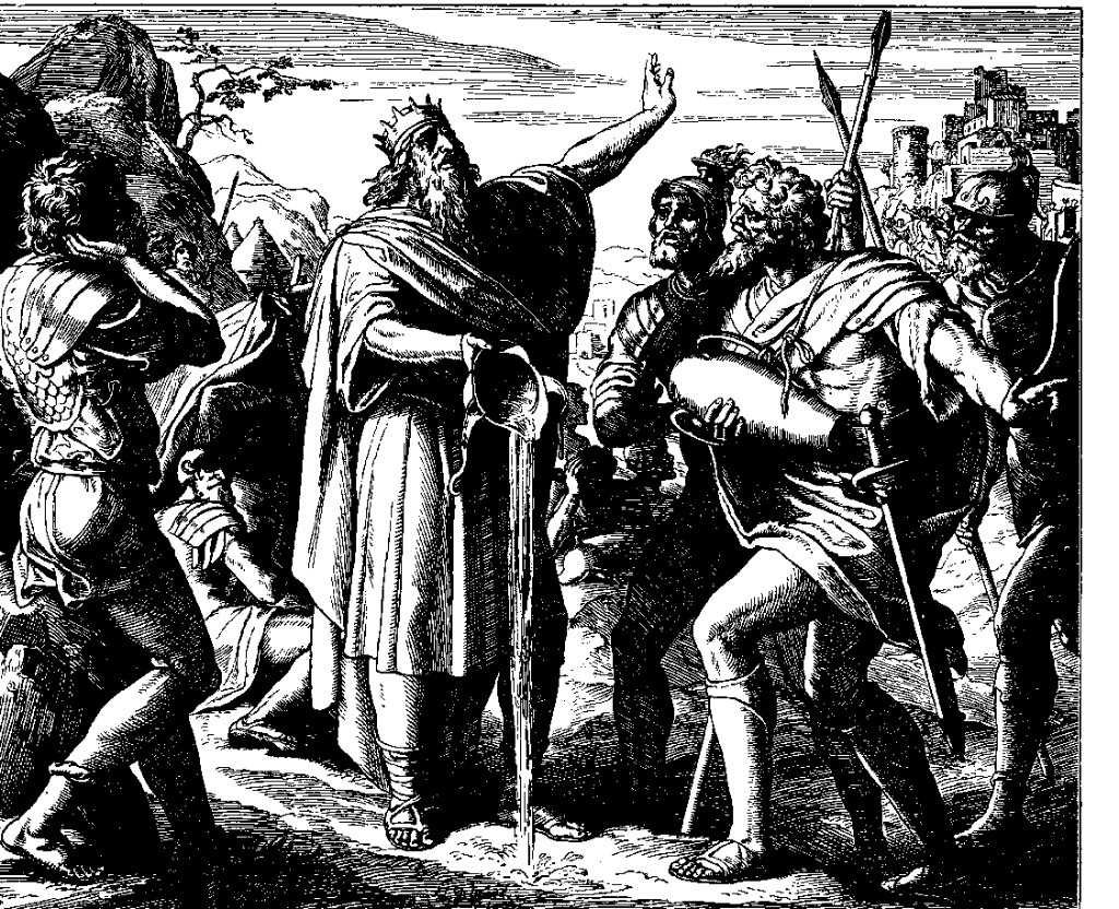 Davi, seu desejo de beber a &aacute;gua do po&ccedil;o de Bel&eacute;m e seus tr&ecirc;s valentes 