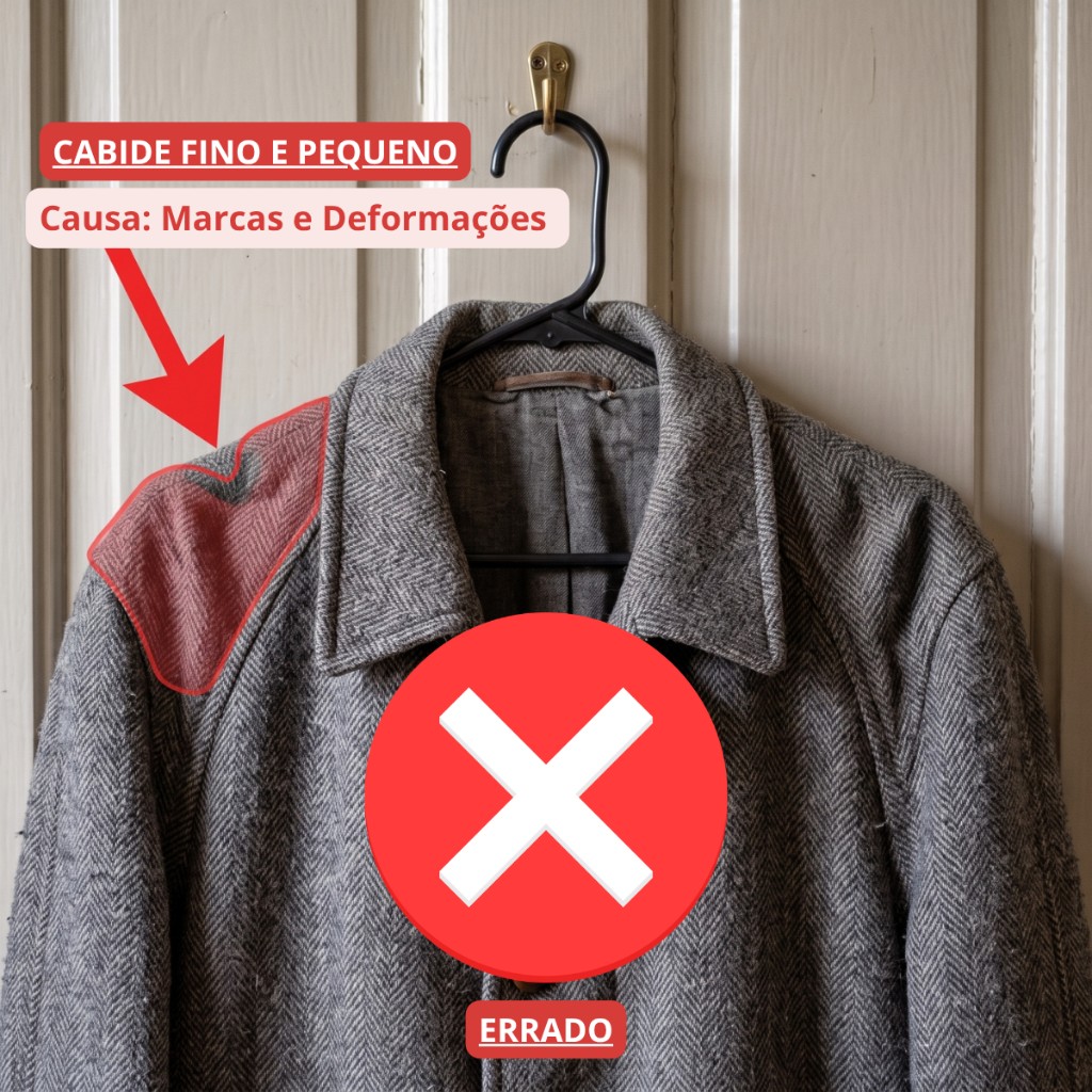Cabide incorreto tamanho errado