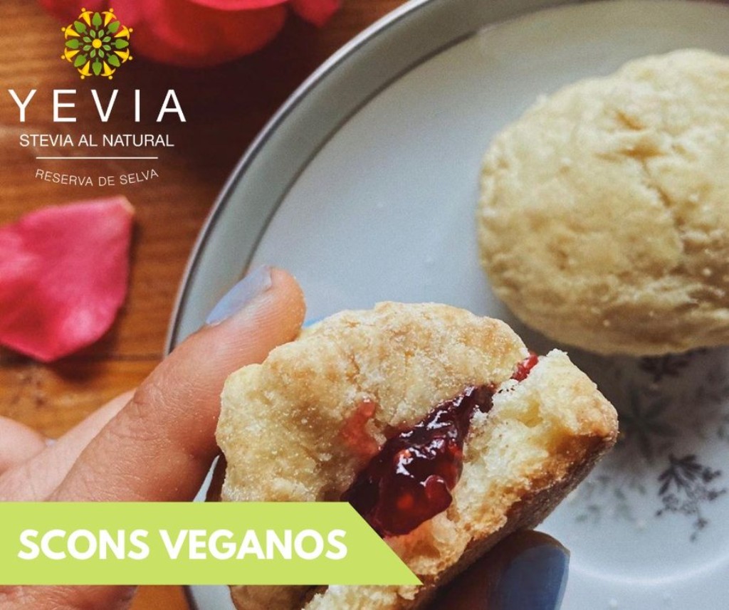 Scones veganos con stevia natural en polvo YEVIA