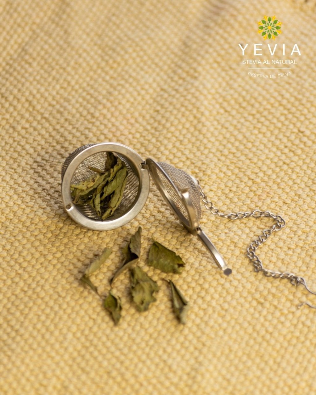 Infusor de t&eacute; con hojas de stevia natural YEVIA