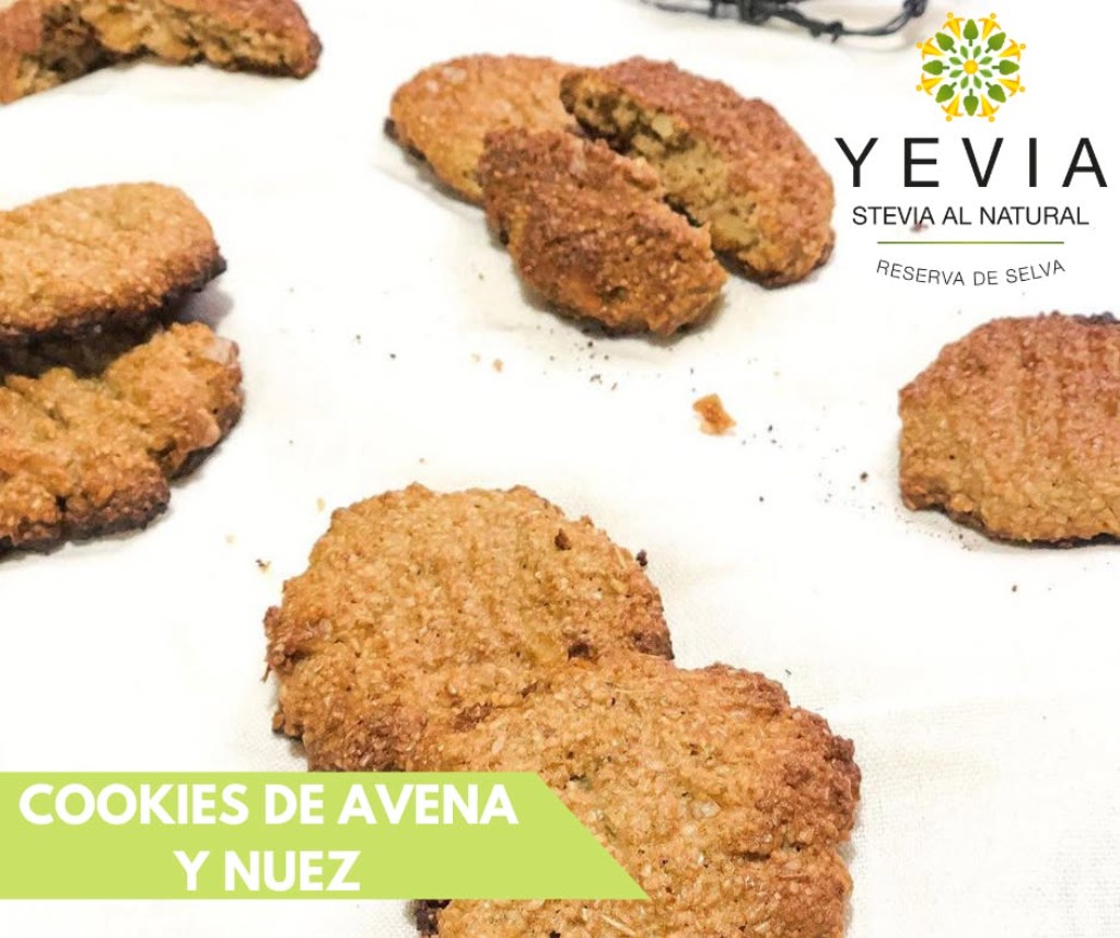 Cookies de avena y nuez endulzadas con stevia natural en polvo YEVIA