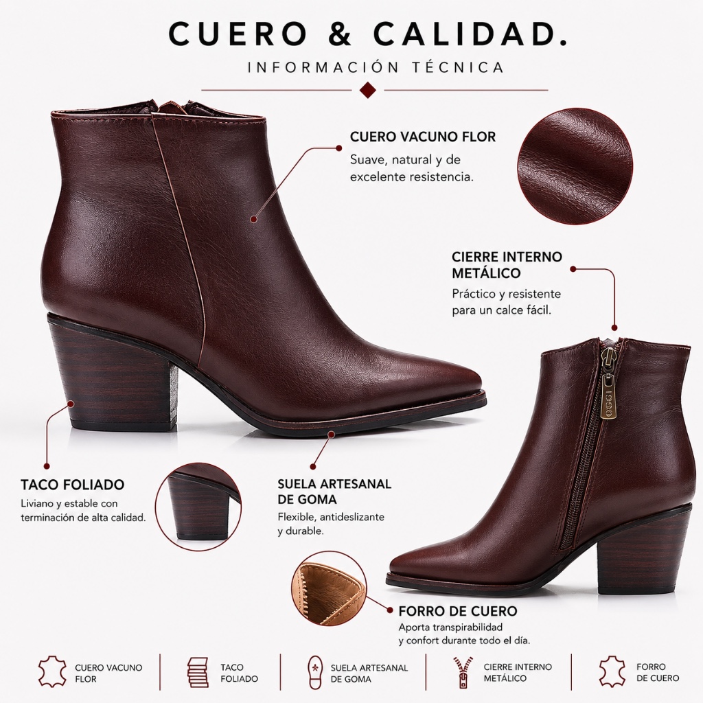 anatomia de bota 102, materiales y construcción