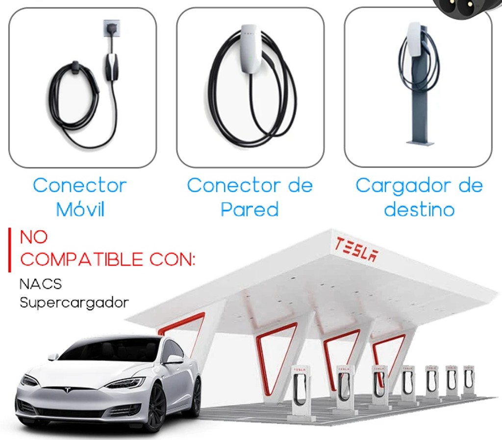 Cargadores tesla comptables con adaptadot gbt