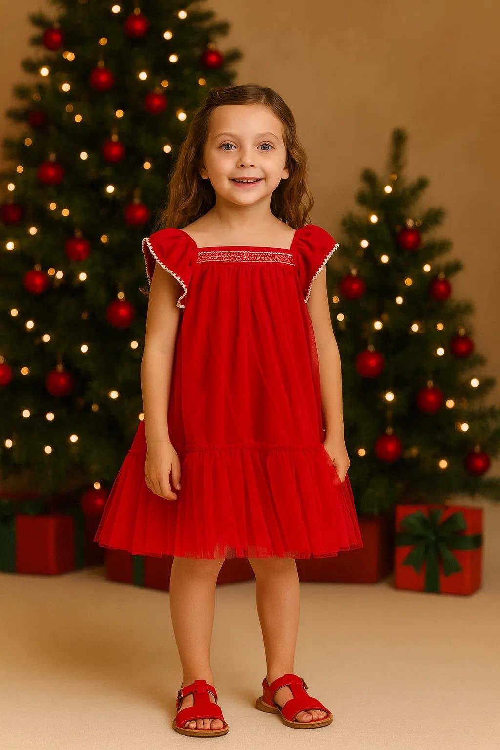 Vestido Infantil Mon Sucr&eacute; Vermelho