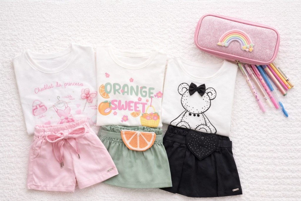 Op&ccedil;&otilde;es de conjuntos infantis femininos para escola