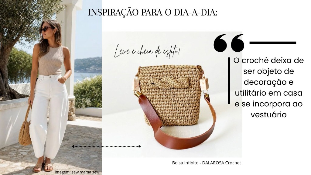 tendência bolsa de crochê elegante para o dia a dia