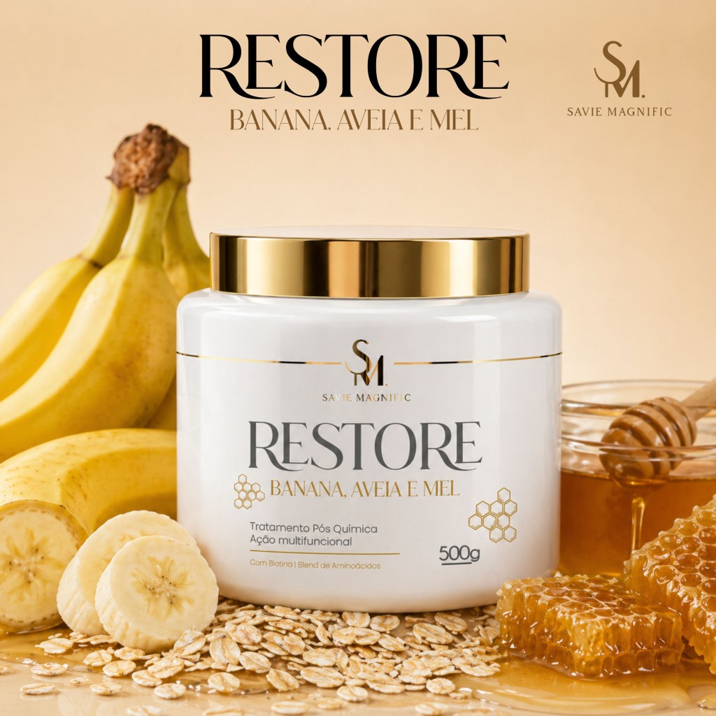 M&aacute;scara Restore Banana Aveia e Mel Savie Magnific
