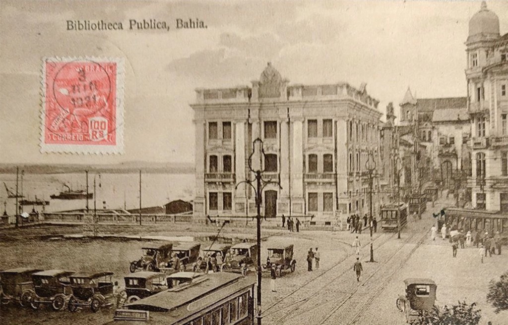 Postal Antigo Bahia Biblioteca P&uacute;blica